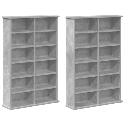 vidaXL CD Cabinet 2 pcs Concrete Grey 60 x 17 x 92 cm Engineered Wood