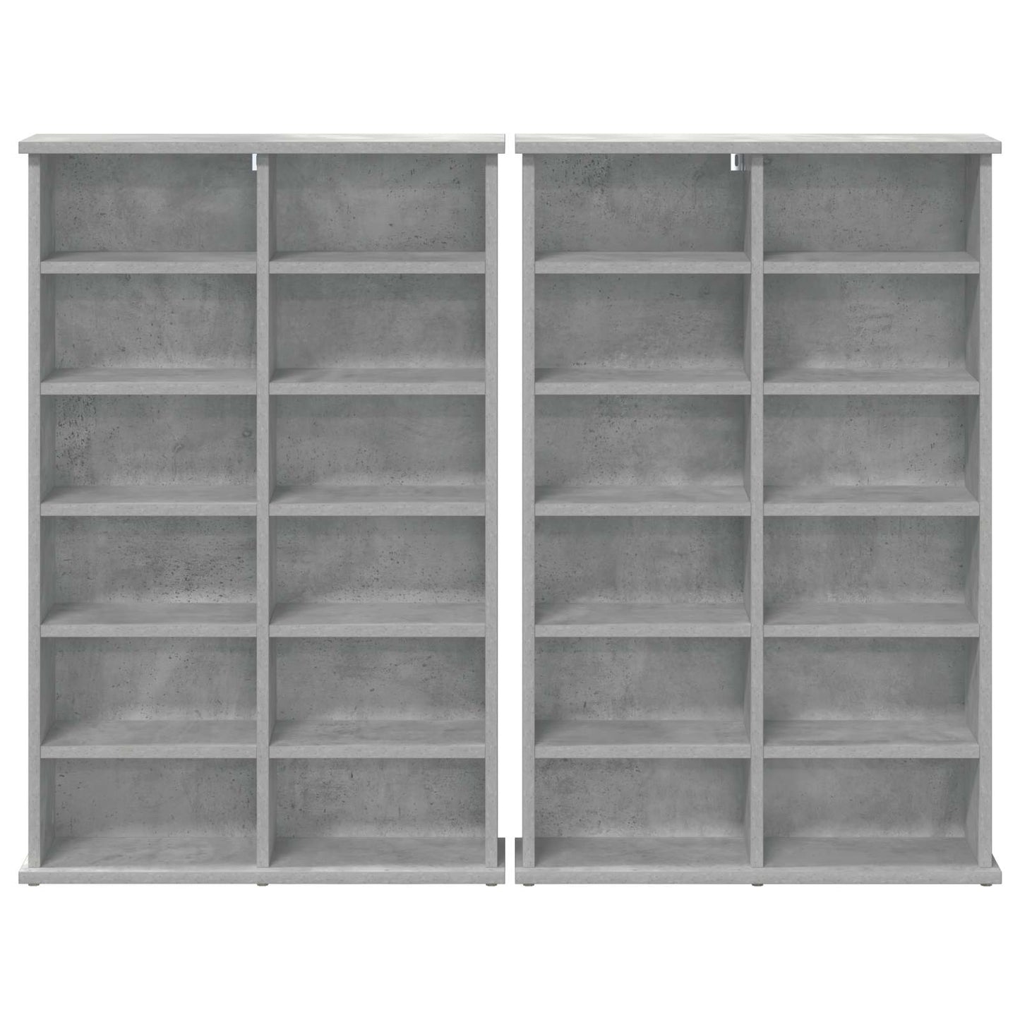 vidaXL CD Cabinet 2 pcs Concrete Grey 60 x 17 x 92 cm Engineered Wood