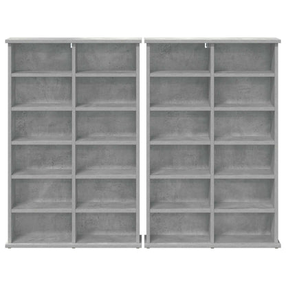 vidaXL CD Cabinet 2 pcs Concrete Grey 60 x 17 x 92 cm Engineered Wood