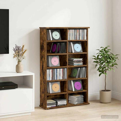vidaXL CD Cabinet Smoked Oak 60 x 17 x 92 cm Engineered Wood