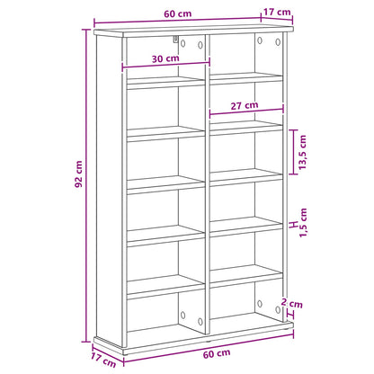 vidaXL CD Cabinet Smoked Oak 60 x 17 x 92 cm Engineered Wood