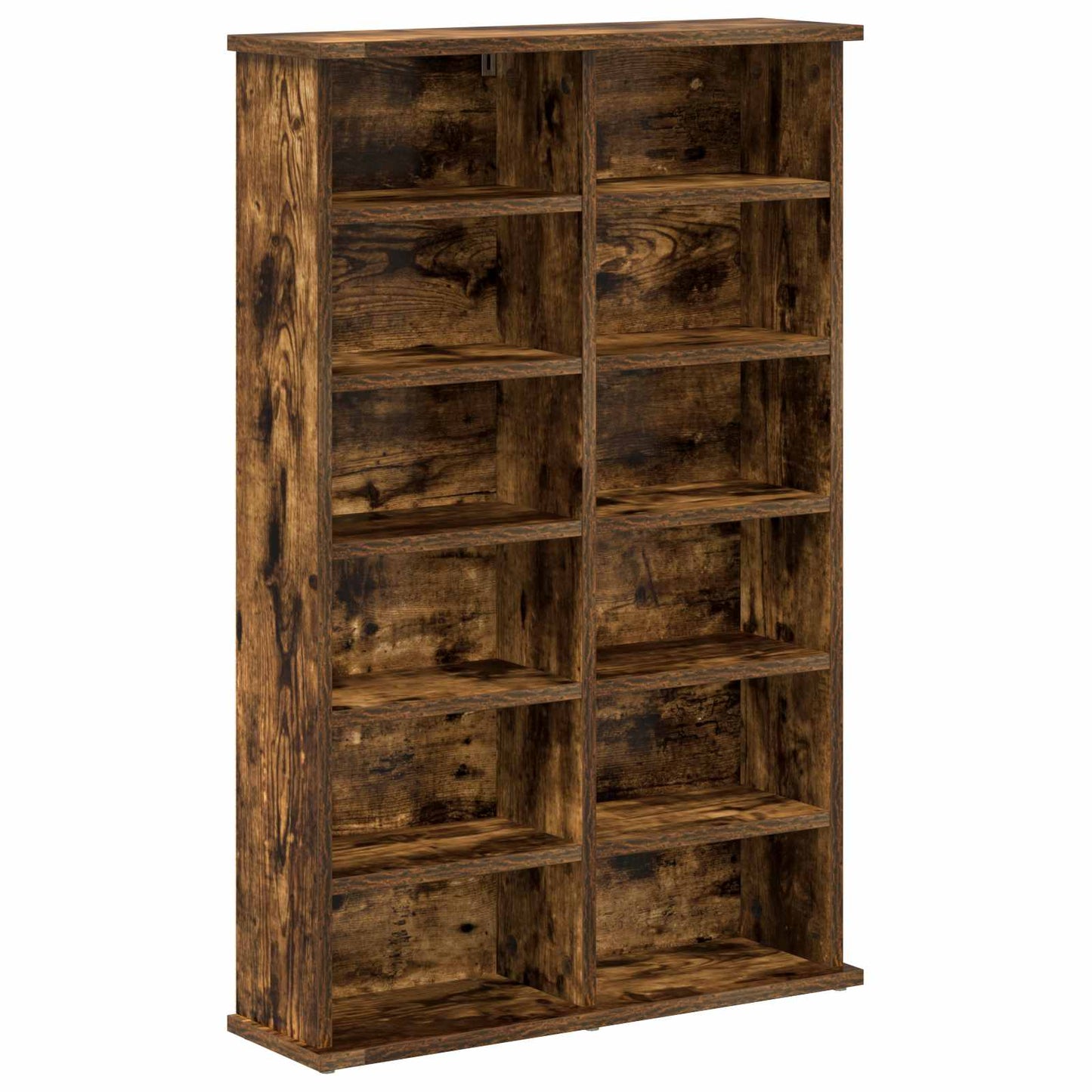 vidaXL CD Cabinet 2 pcs Smoked Oak 60 x 17 x 92 cm Engineered Wood