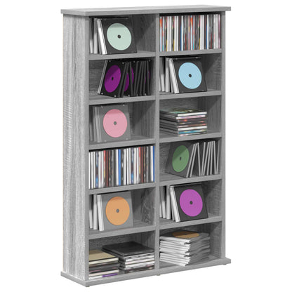 vidaXL CD Cabinet Grey Sonoma 60 x 17 x 92 cm Engineered Wood