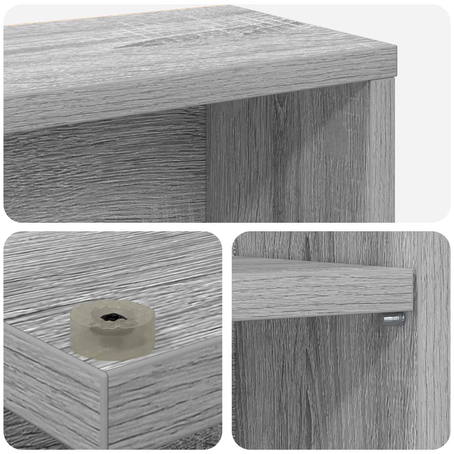 vidaXL CD Cabinet 2 pcs Grey Sonoma 60 x 17 x 92 cm Engineered Wood