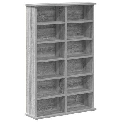 vidaXL CD Cabinet 2 pcs Grey Sonoma 60 x 17 x 92 cm Engineered Wood