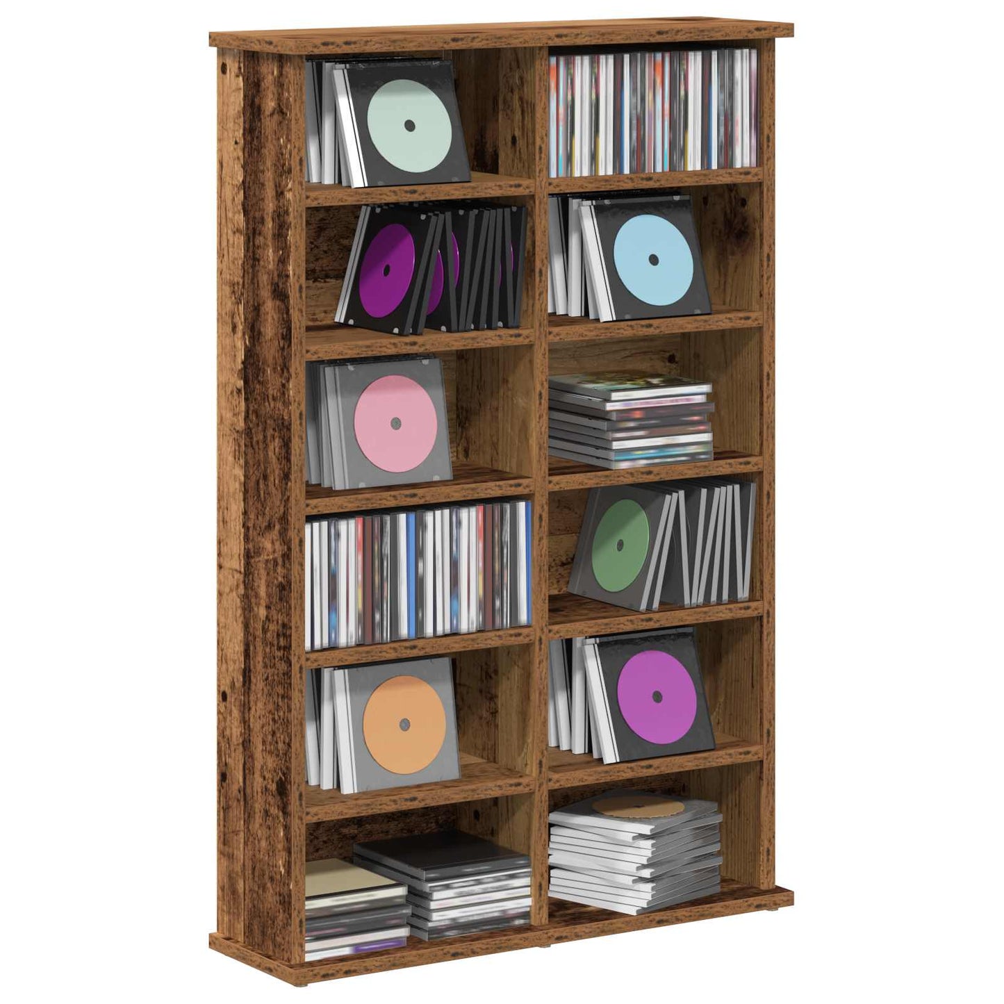 vidaXL CD Cabinet Old Wood 60 x 17 x 92 cm Engineered Wood