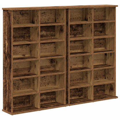 vidaXL CD Cabinet 2 pcs Old Wood 60 x 17 x 92 cm Engineered Wood