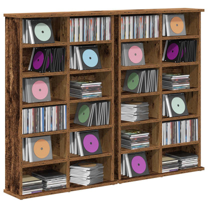 vidaXL CD Cabinet 2 pcs Old Wood 60 x 17 x 92 cm Engineered Wood
