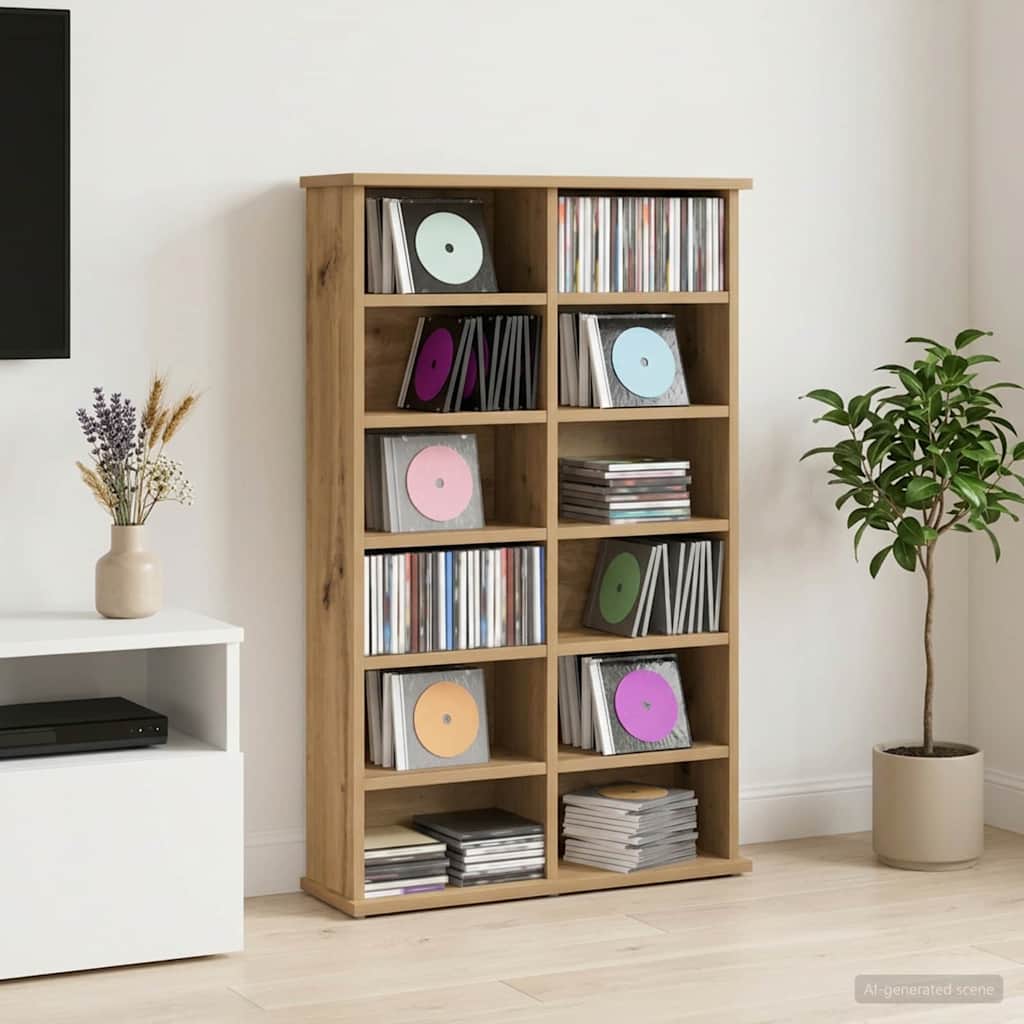 vidaXL CD Cabinet Artisan Oak 60 x 17 x 92 cm Engineered Wood