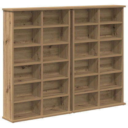 vidaXL CD Cabinet 2 pcs Artisan Oak 60 x 17 x 92 cm Engineered Wood