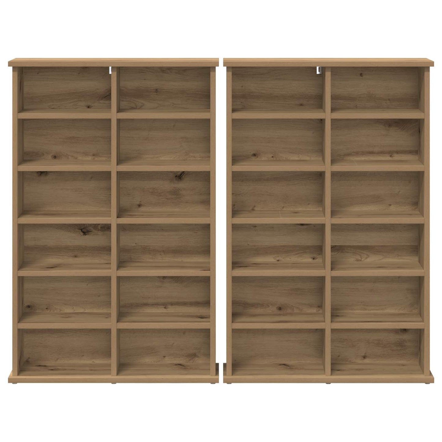 vidaXL CD Cabinet 2 pcs Artisan Oak 60 x 17 x 92 cm Engineered Wood