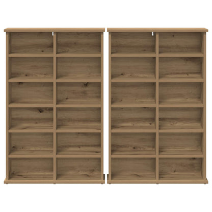 vidaXL CD Cabinet 2 pcs Artisan Oak 60 x 17 x 92 cm Engineered Wood