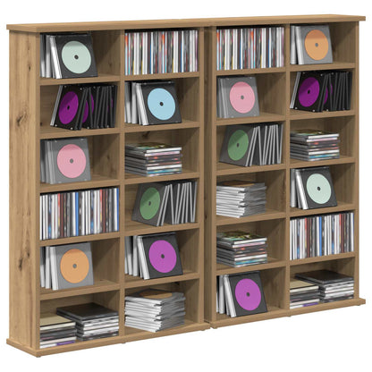 vidaXL CD Cabinet 2 pcs Artisan Oak 60 x 17 x 92 cm Engineered Wood