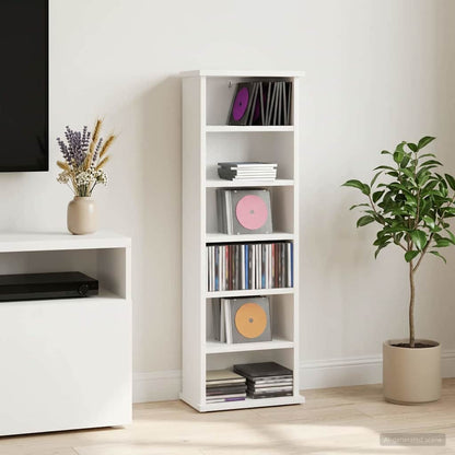 vidaXL CD Cabinet White 32 x 17 x 92 cm Engineered Wood