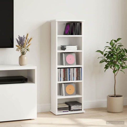 vidaXL CD Cabinet White 32 x 17 x 92 cm Engineered Wood