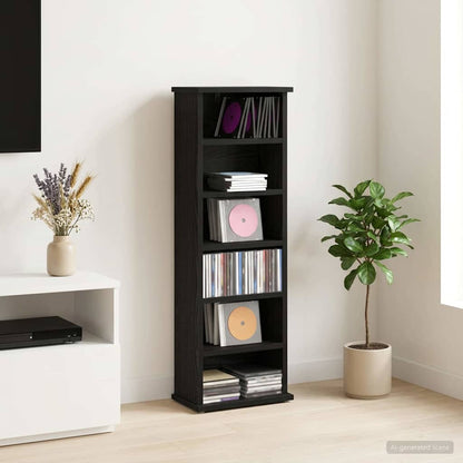vidaXL CD Cabinet Black Oak 32 x 17 x 92 cm Engineered Wood