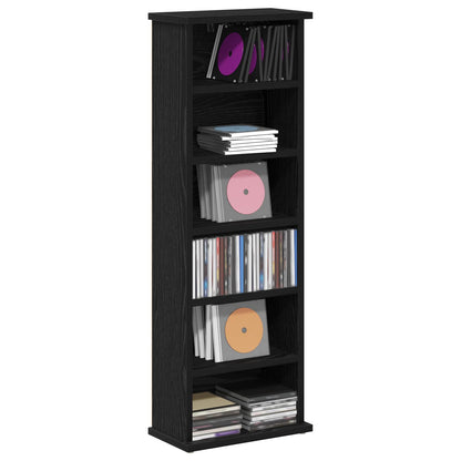 vidaXL CD Cabinet Black Oak 32 x 17 x 92 cm Engineered Wood