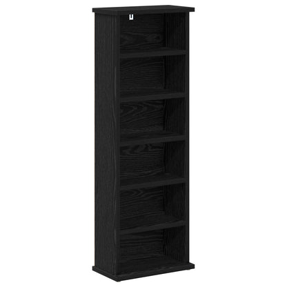 vidaXL CD Cabinet 2 pcs Black Oak 32 x 17 x 92 cm Engineered Wood