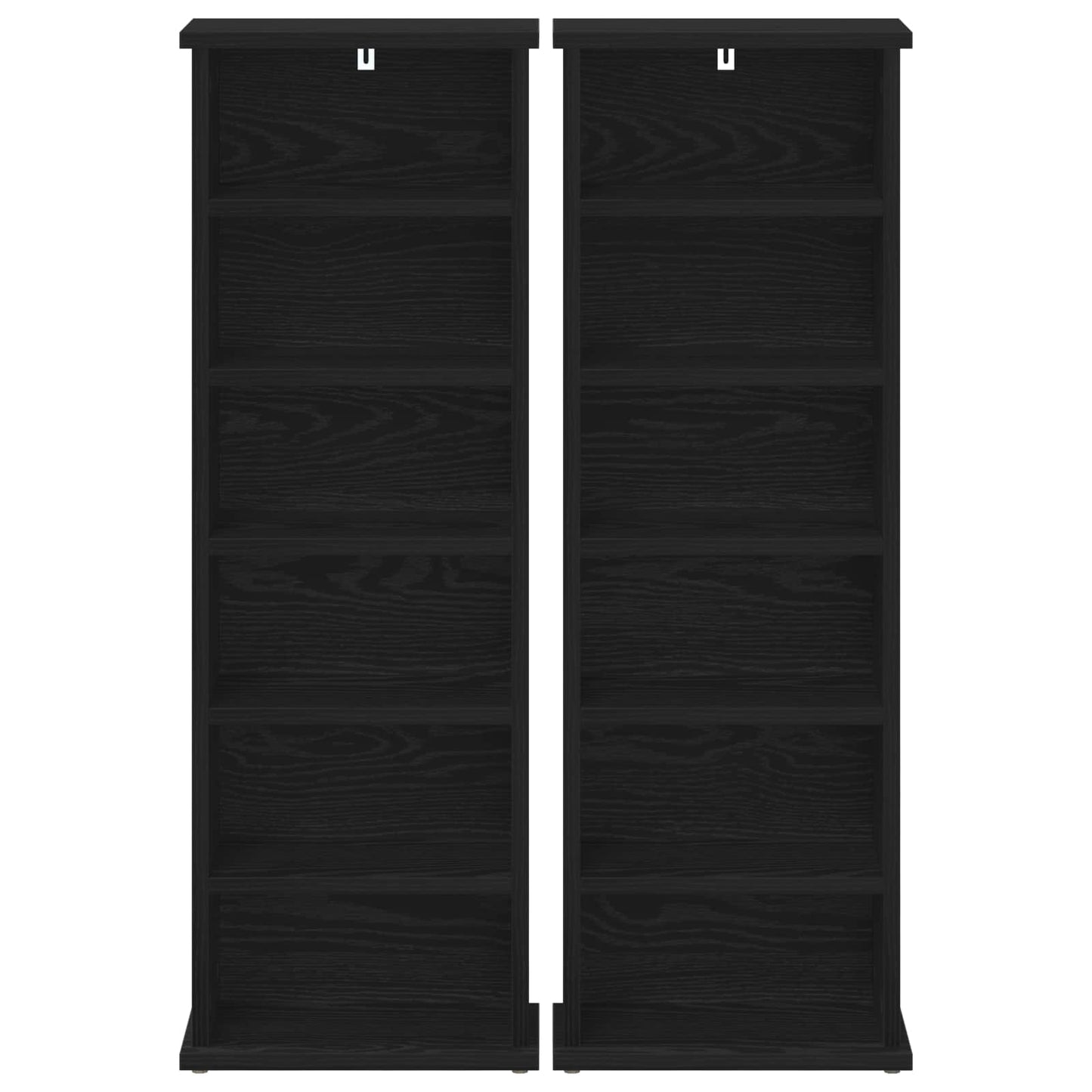 vidaXL CD Cabinet 2 pcs Black Oak 32 x 17 x 92 cm Engineered Wood