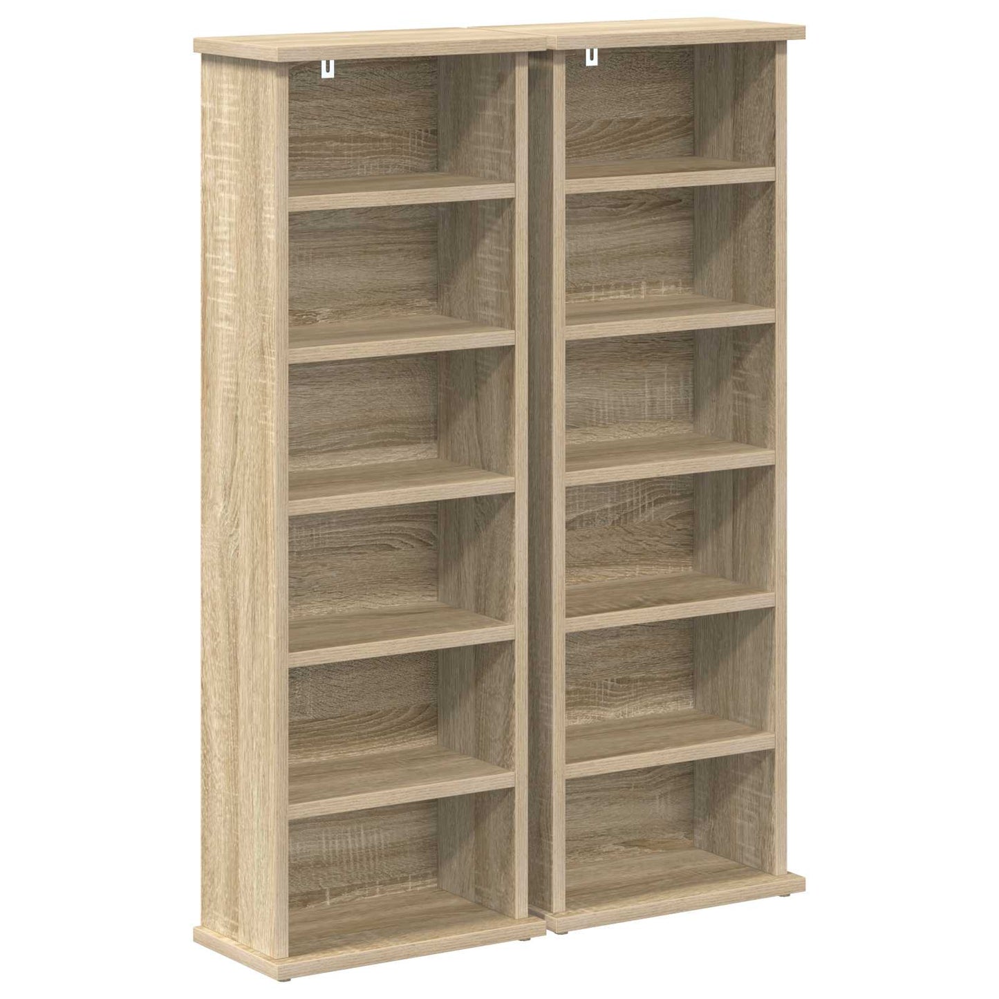 vidaXL CD Cabinet 2 pcs Sonoma Oak 32 x 17 x 92 cm Engineered Wood