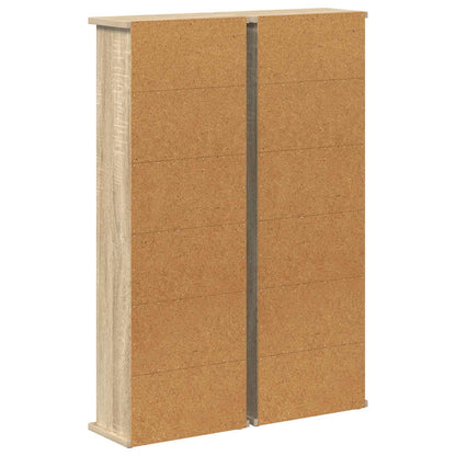 vidaXL CD Cabinet 2 pcs Sonoma Oak 32 x 17 x 92 cm Engineered Wood