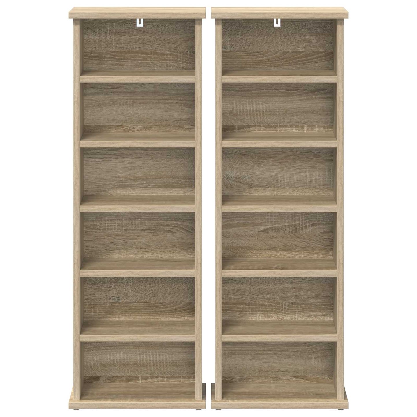 vidaXL CD Cabinet 2 pcs Sonoma Oak 32 x 17 x 92 cm Engineered Wood