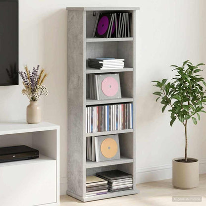 vidaXL CD Cabinet Concrete Grey 32 x 17 x 92 cm Engineered Wood