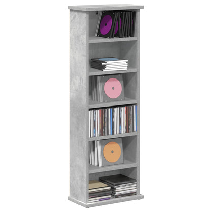 vidaXL CD Cabinet Concrete Grey 32 x 17 x 92 cm Engineered Wood