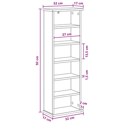 vidaXL CD Cabinet Concrete Grey 32 x 17 x 92 cm Engineered Wood