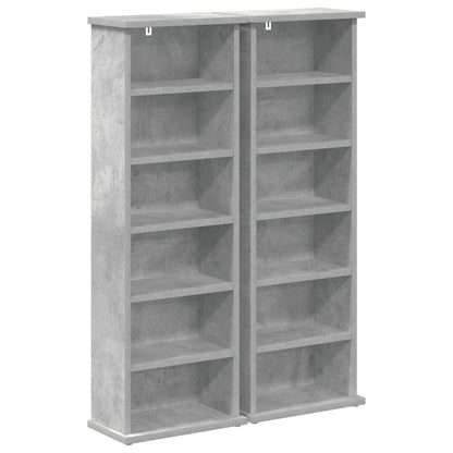 vidaXL CD Cabinet 2 pcs Concrete Grey 32 x 17 x 92 cm Engineered Wood