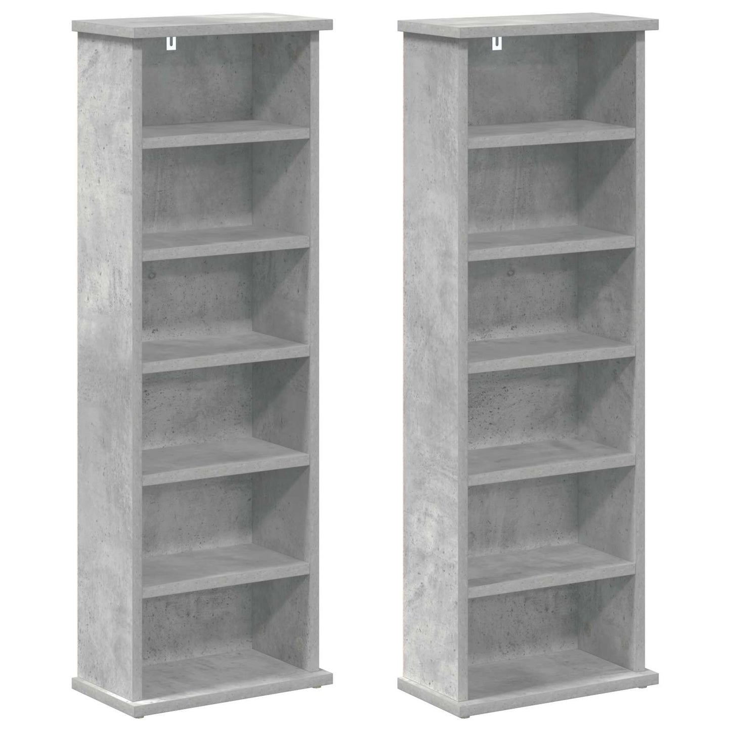 vidaXL CD Cabinet 2 pcs Concrete Grey 32 x 17 x 92 cm Engineered Wood