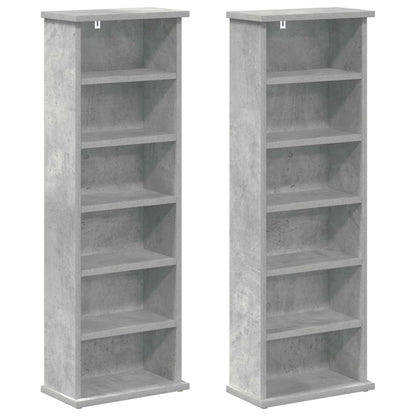 vidaXL CD Cabinet 2 pcs Concrete Grey 32 x 17 x 92 cm Engineered Wood