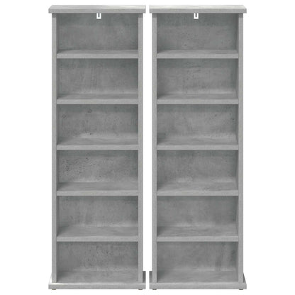 vidaXL CD Cabinet 2 pcs Concrete Grey 32 x 17 x 92 cm Engineered Wood