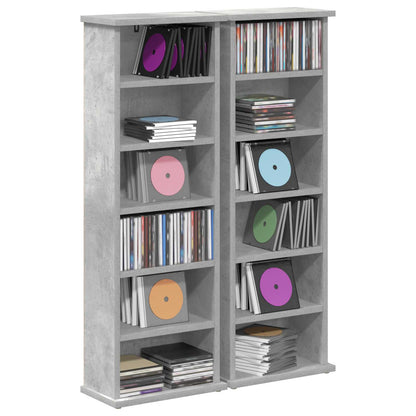 vidaXL CD Cabinet 2 pcs Concrete Grey 32 x 17 x 92 cm Engineered Wood