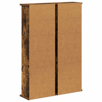 vidaXL CD Cabinet 2 pcs Smoked Oak 32 x 17 x 92 cm Engineered Wood