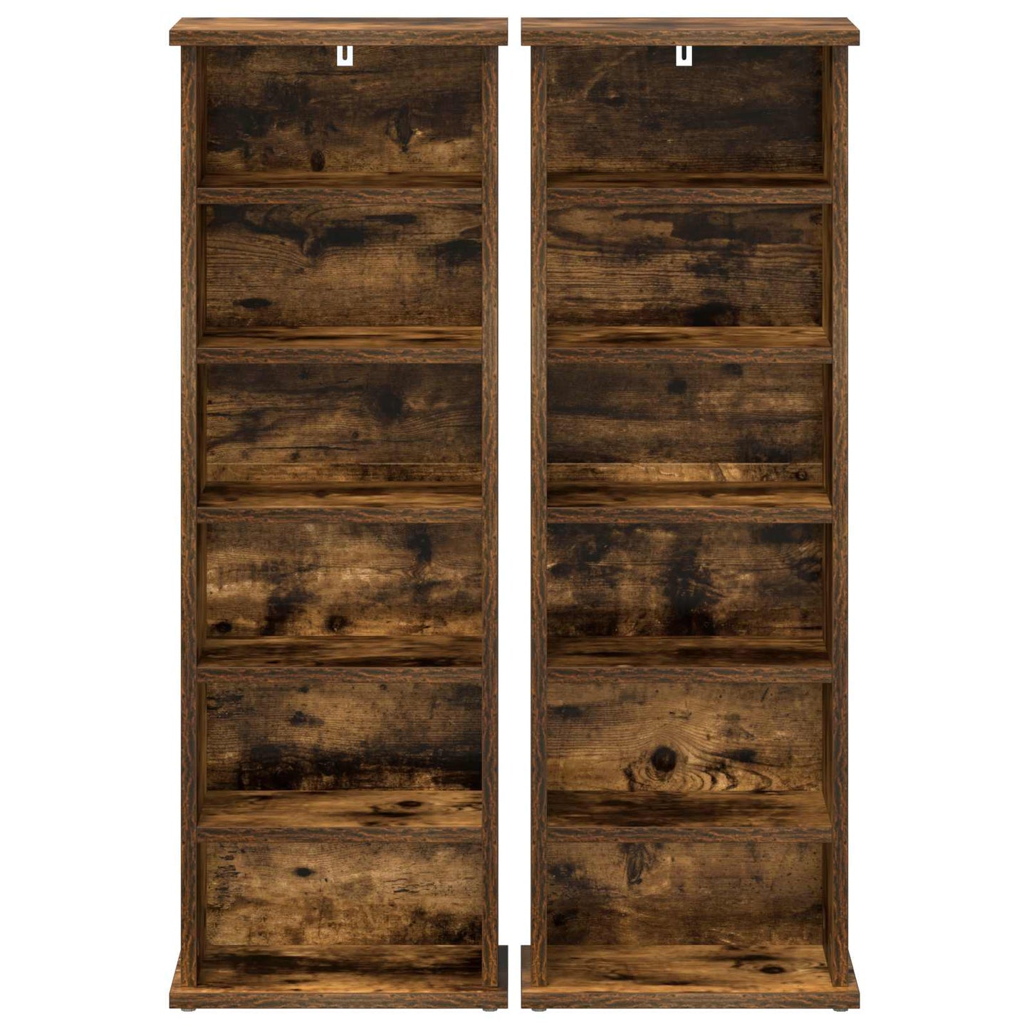 vidaXL CD Cabinet 2 pcs Smoked Oak 32 x 17 x 92 cm Engineered Wood