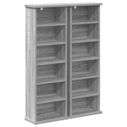vidaXL CD Cabinet 2 pcs Grey Sonoma 32 x 17 x 92 cm Engineered Wood