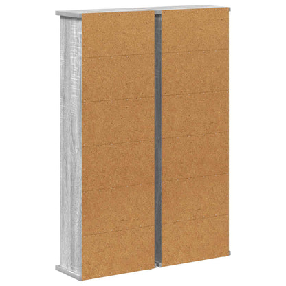 vidaXL CD Cabinet 2 pcs Grey Sonoma 32 x 17 x 92 cm Engineered Wood
