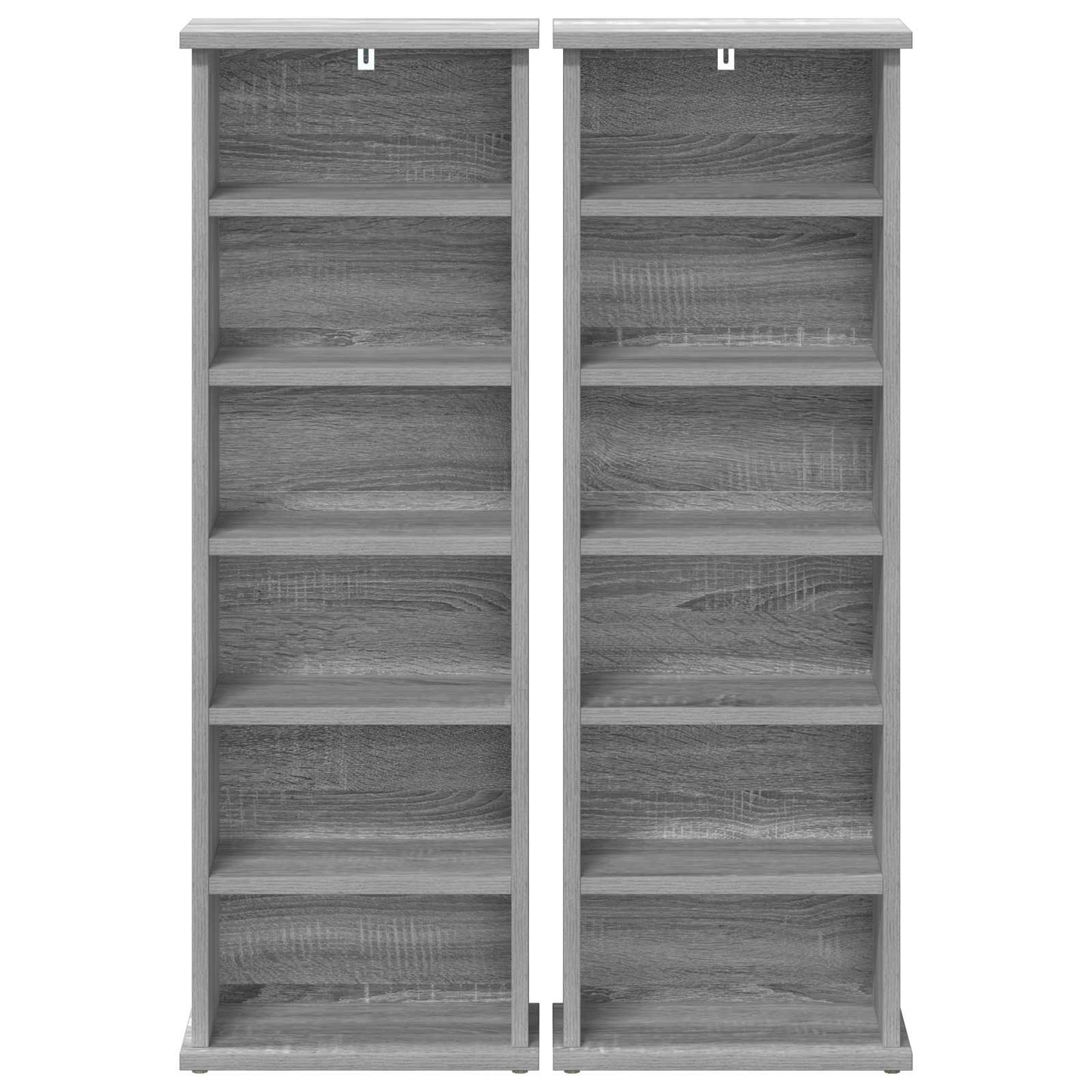 vidaXL CD Cabinet 2 pcs Grey Sonoma 32 x 17 x 92 cm Engineered Wood