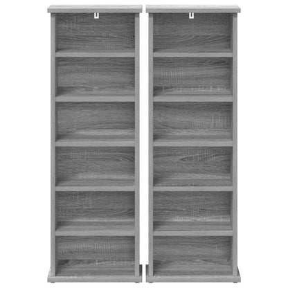 vidaXL CD Cabinet 2 pcs Grey Sonoma 32 x 17 x 92 cm Engineered Wood