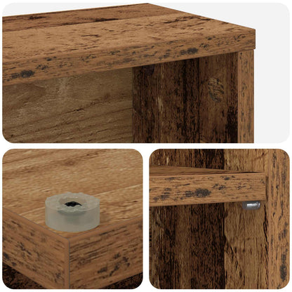 vidaXL CD Cabinet 2 pcs Old Wood 32 x 17 x 92 cm Engineered Wood