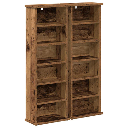 vidaXL CD Cabinet 2 pcs Old Wood 32 x 17 x 92 cm Engineered Wood