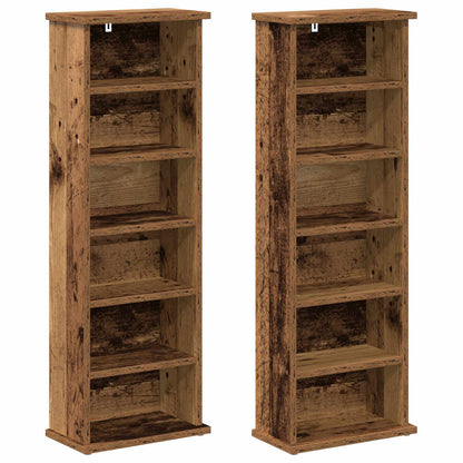 vidaXL CD Cabinet 2 pcs Old Wood 32 x 17 x 92 cm Engineered Wood