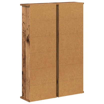 vidaXL CD Cabinet 2 pcs Old Wood 32 x 17 x 92 cm Engineered Wood
