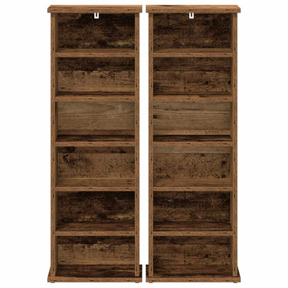 vidaXL CD Cabinet 2 pcs Old Wood 32 x 17 x 92 cm Engineered Wood
