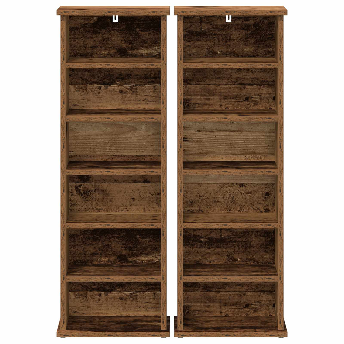 vidaXL CD Cabinet 2 pcs Old Wood 32 x 17 x 92 cm Engineered Wood