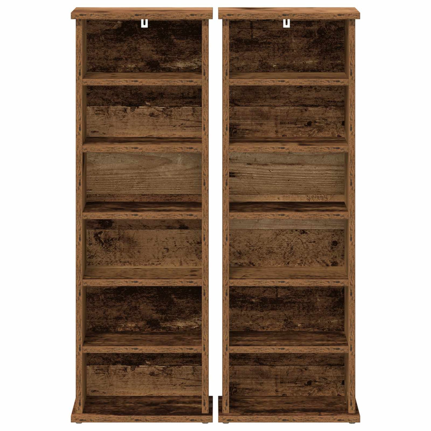 vidaXL CD Cabinet 2 pcs Old Wood 32 x 17 x 92 cm Engineered Wood