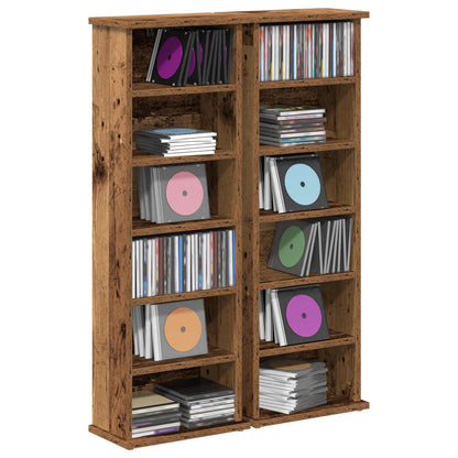 vidaXL CD Cabinet 2 pcs Old Wood 32 x 17 x 92 cm Engineered Wood