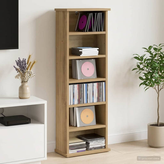 vidaXL CD Cabinet Artisan Oak 32 x 17 x 92 cm Engineered Wood