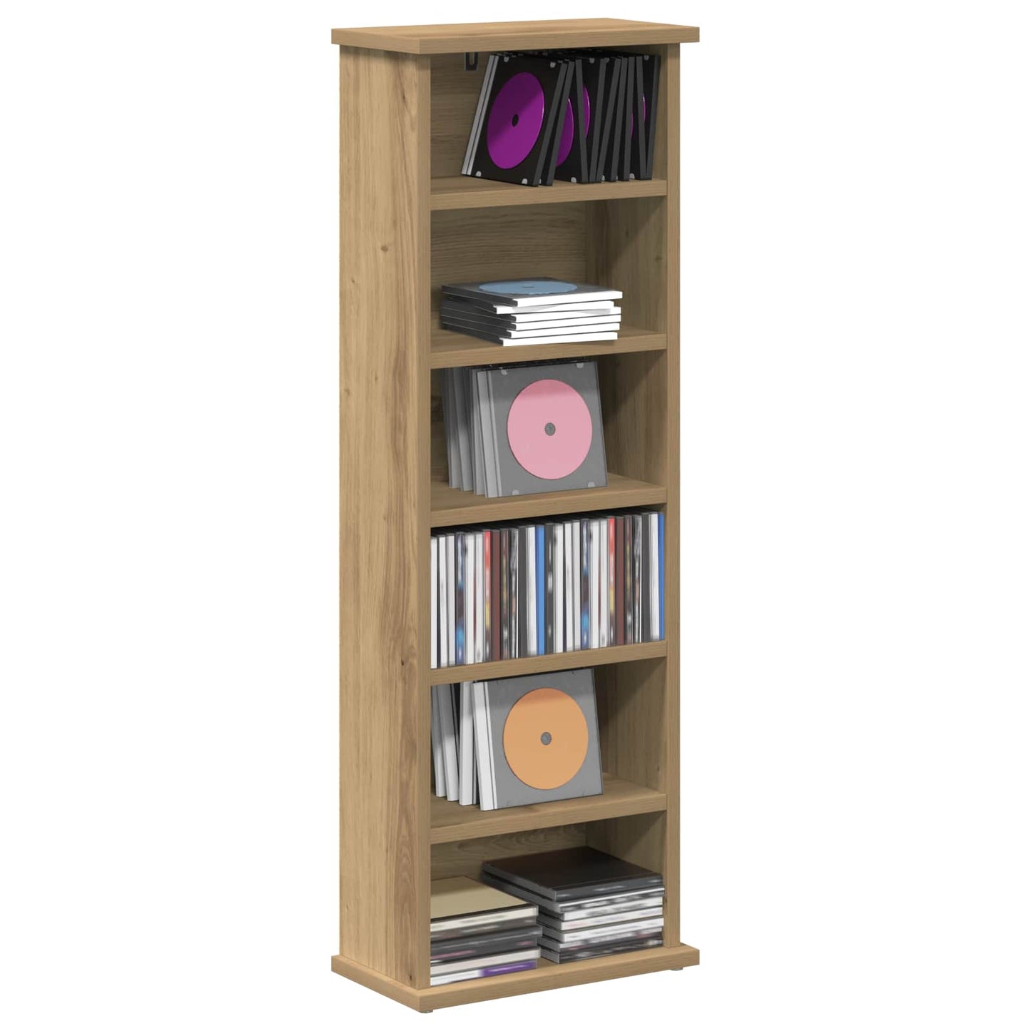 vidaXL CD Cabinet Artisan Oak 32 x 17 x 92 cm Engineered Wood